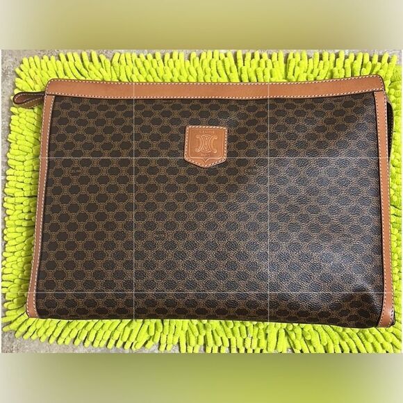 Celine Brown/Tan Leather Large Clutch - Picture 1 of 14